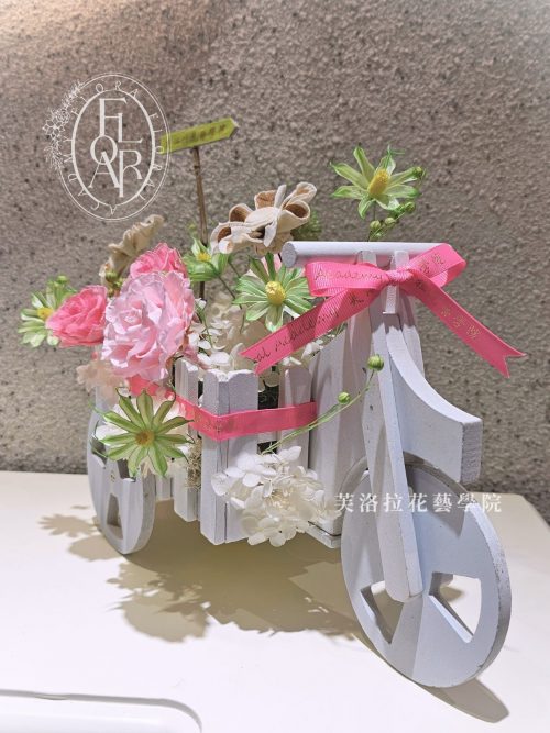 永生花｜花車｜《波瑟芬妮》｜粉白綠色系｜開幕花禮