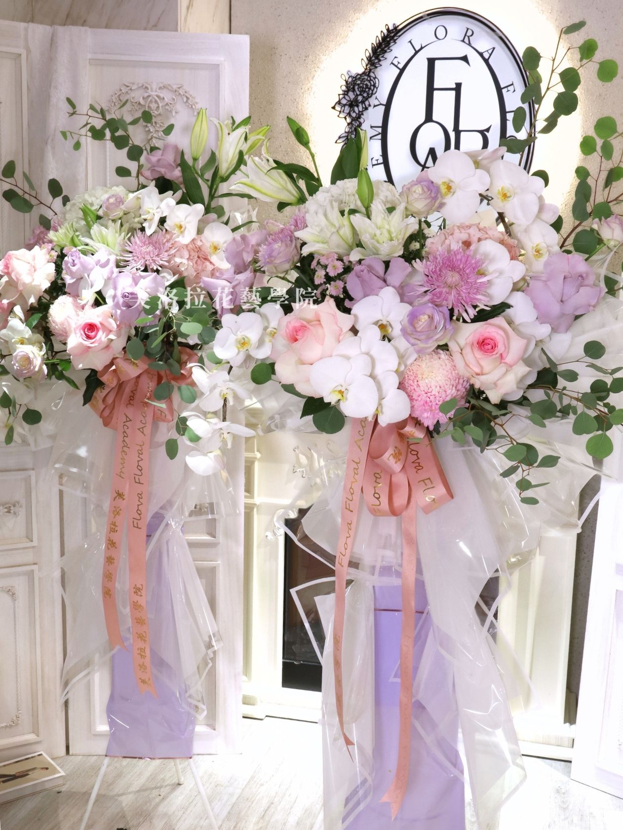 高雅高架花籃喪禮花籃淡粉色 (12)FuneralStandingFlowerBasket_Elegant_LightPink