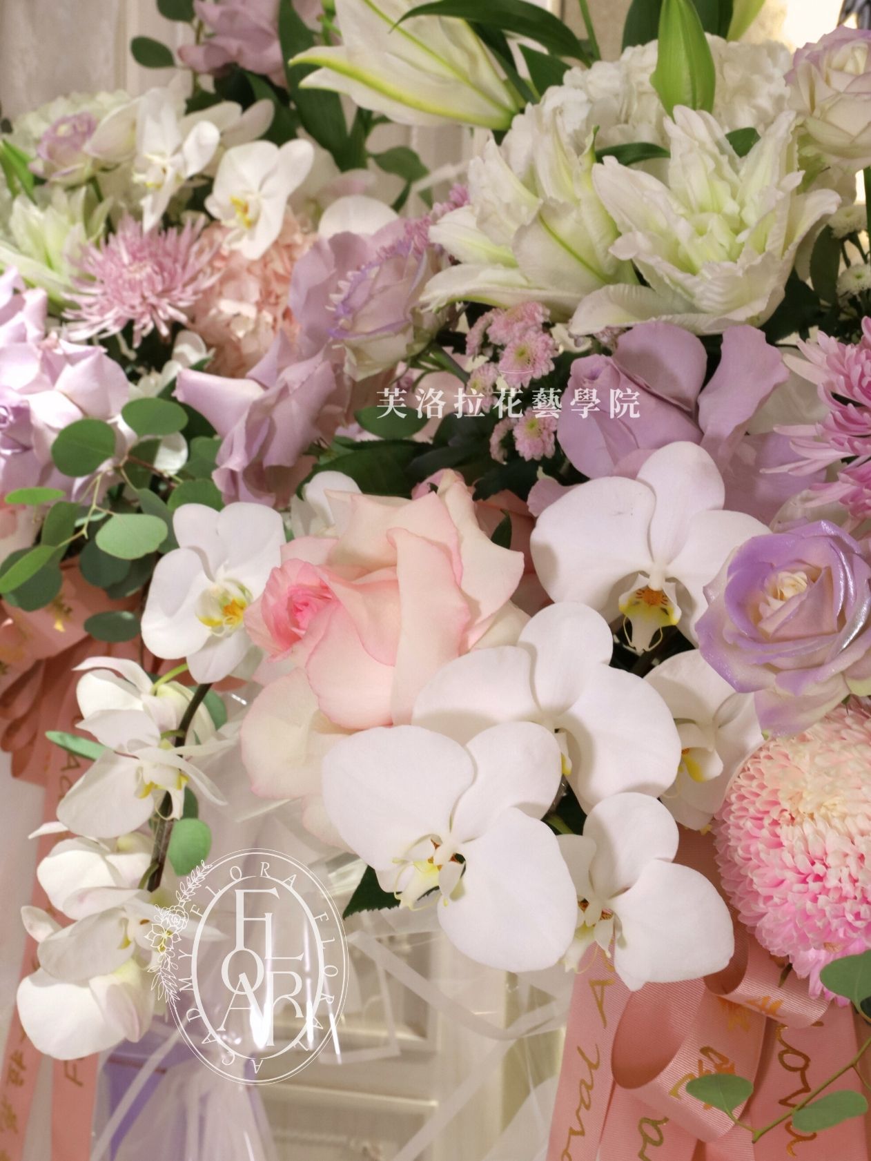 高雅高架花籃喪禮花籃淡粉色 (13)FuneralStandingFlowerBasket_Elegant_LightPink