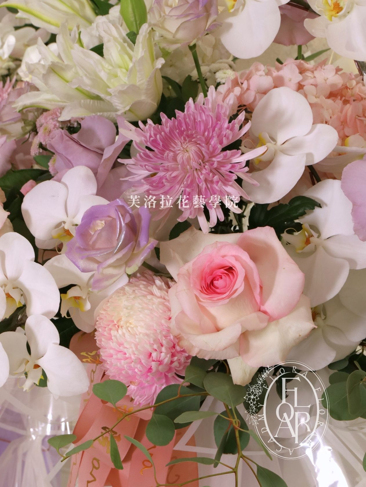 高雅高架花籃喪禮花籃淡粉色 (9)FuneralStandingFlowerBasket_Elegant_LightPink