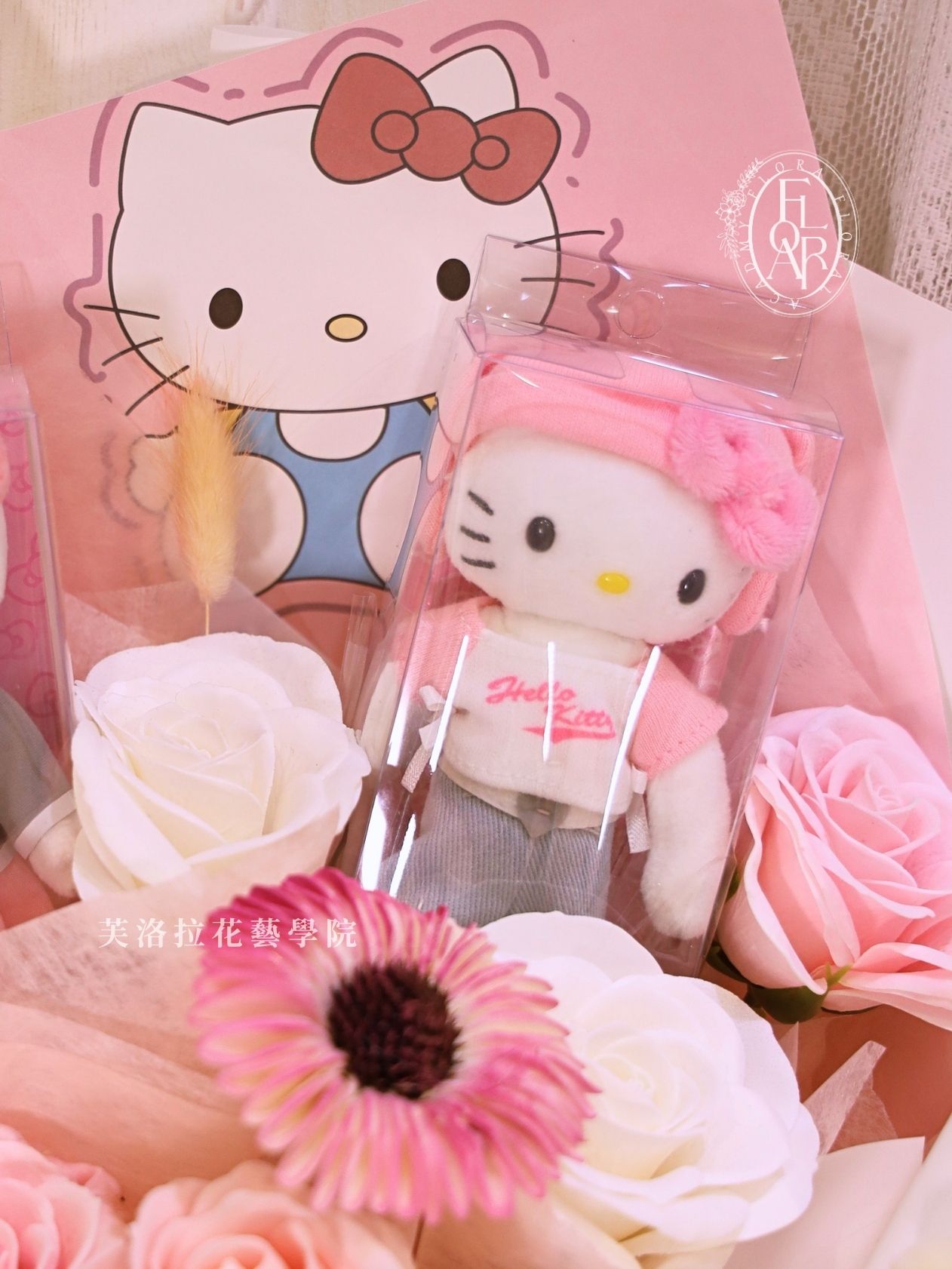 香皂花束|《Pink Ribbon》|Hello Kitty娃娃花束|畢業客製款:圖片 3