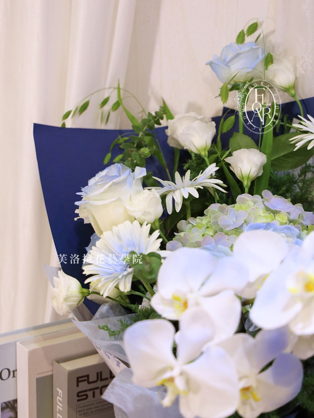 鮮花束|《午夜書店》|深海藍|客製化款:圖片 2