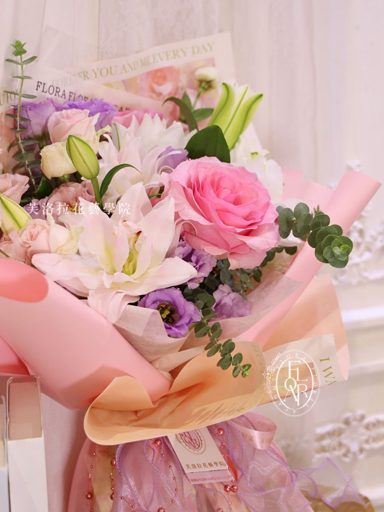 鮮花束|《花冕》|粉玫瑰|客製化款:圖片 7
