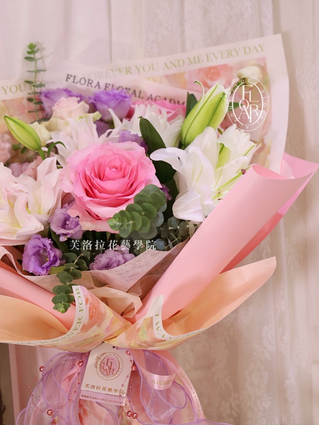 鮮花束|《花冕》|粉玫瑰|客製化款:圖片 2