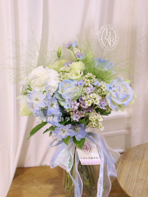 鮮花捧花｜《Voile du Matin》｜雙色玫瑰｜客製花禮