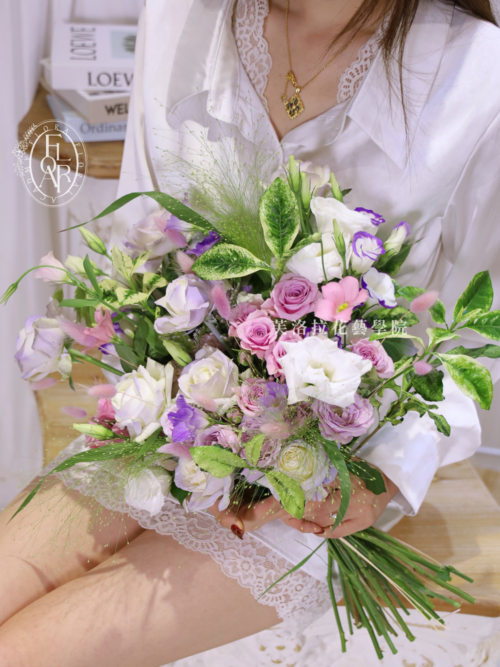 新娘捧花｜《Oui》｜雙色玫瑰｜韓系捧花