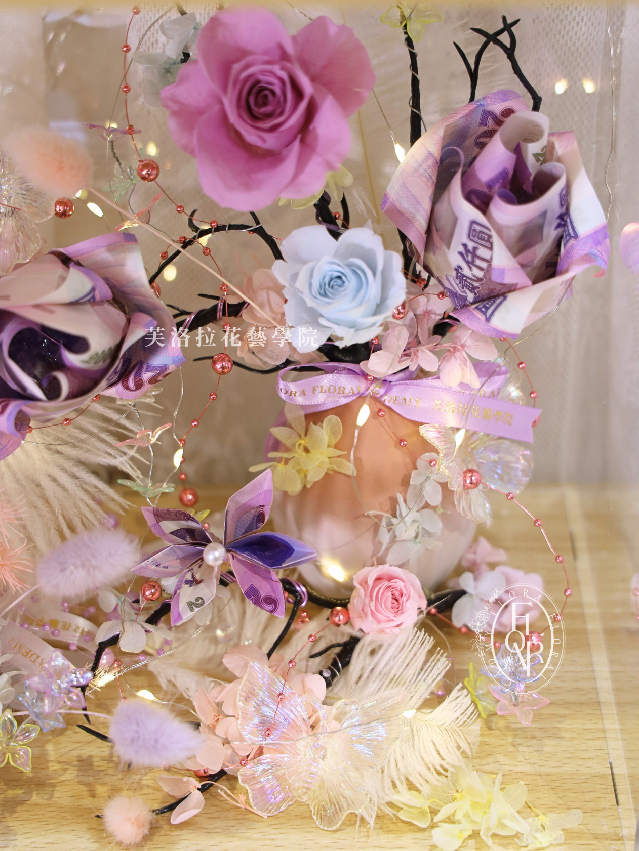 壓克力木盒|《Antiquaire》|永生鈔票花|質感花禮:圖片 5