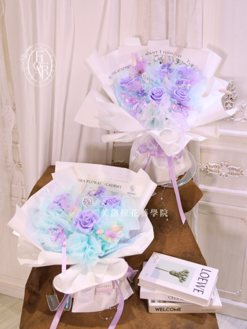 永生花束｜《Ciel Lilas》｜紫玫瑰｜清新花束