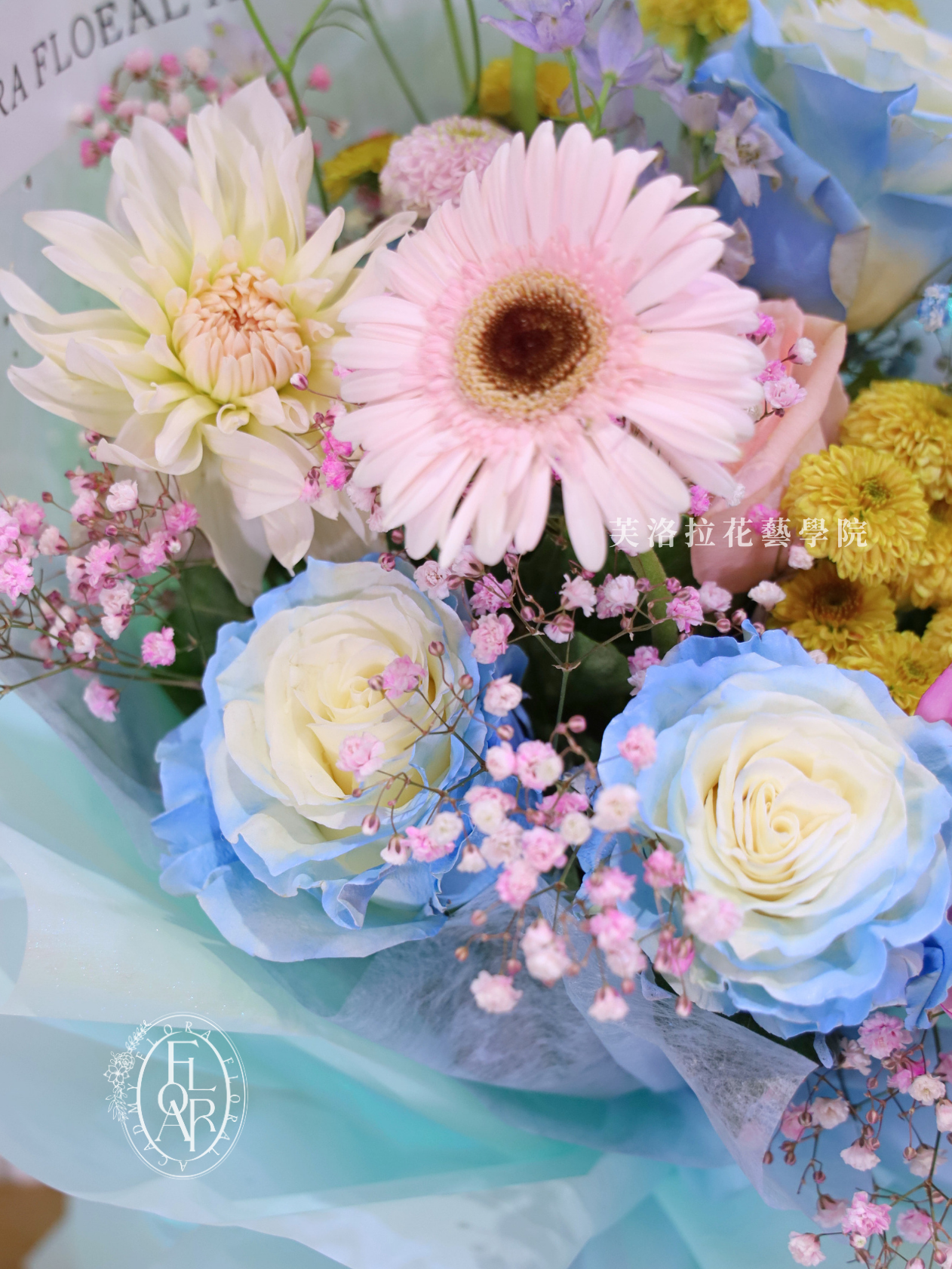 鮮花束|《Palette de Fleurs》|進口藍玫瑰|客訂製款:圖片 7