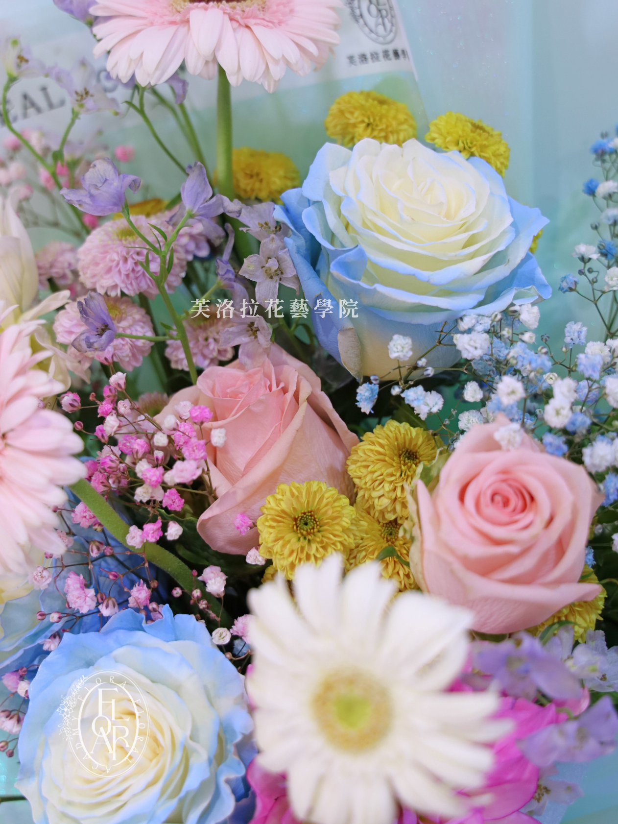 鮮花束|《Palette de Fleurs》|進口藍玫瑰|客訂製款:圖片 5